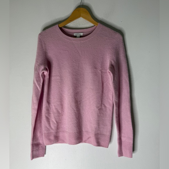 Nordstrom Pink Crew Neck Cashmere Sweater Size Medium - Picture 1 of 4